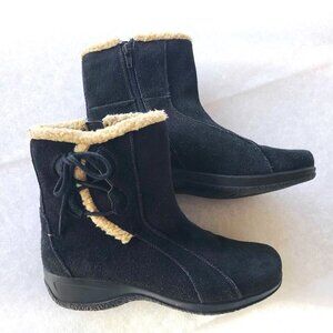 Clarks Black Ankle Boots with Cream Lining